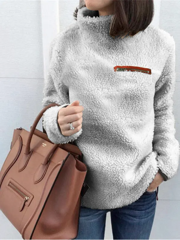 Women Long Sleeve Stand-up Collar Women Sweaters