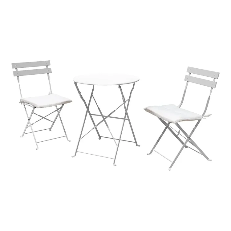 GRAND PATIO Premium Steel Patio Bistro Set with Cushion 3 Piece Patio Set of Foldable Patio Table and Chairs