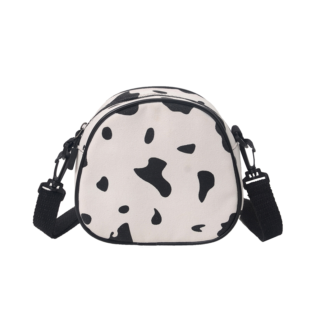 

Casual Cow Printed Messenger Bag Women Canvas Small Round Shoulder Pouch, 501 Original