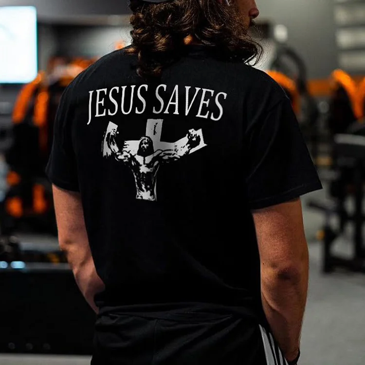 “Jesus Saves” Printed T-Shirt