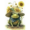 Frog And Sunflower- 18CT Stamped Cross Stitch 20*30cm/7.87*11.81in