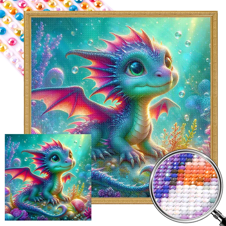 Dragon - Full Round(Partial AB Drill) - Diamond Painting(45*45cm)