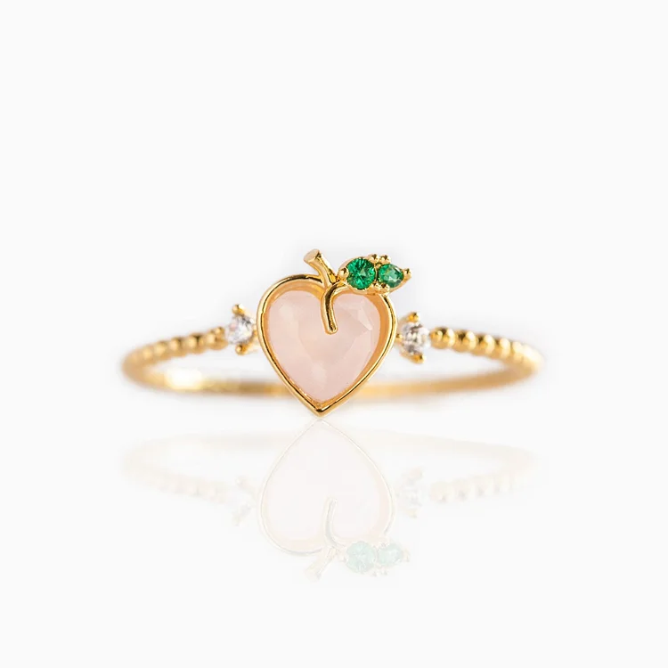 Tinyname® 18k Gold Plated Exquisite Ring Perfect Peach Ring