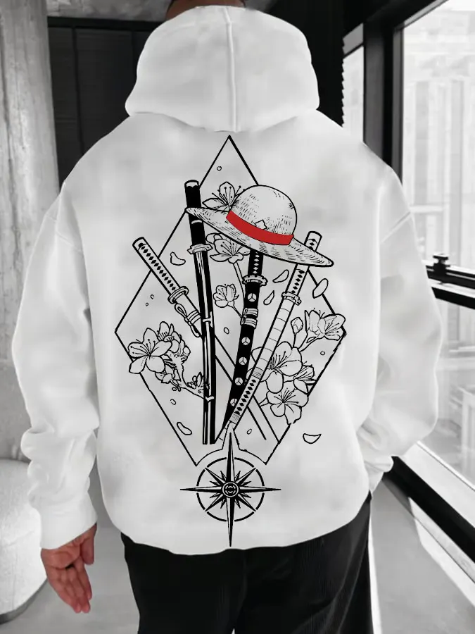 Men's Simple One Piece Three-Knife Hoodie