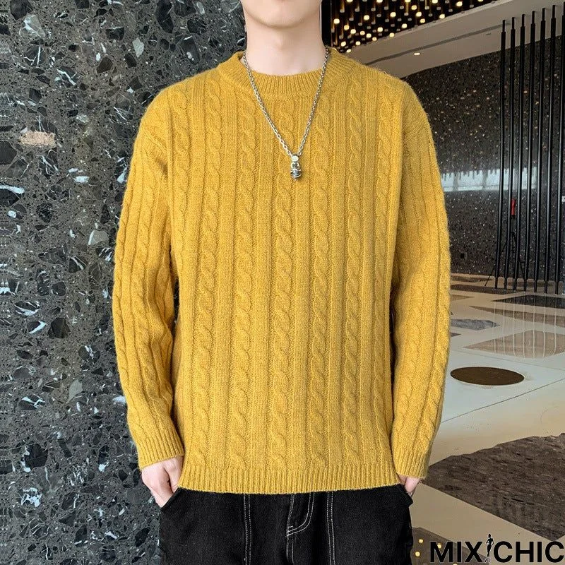 Loose Round Neck Thickened Men's Sweater