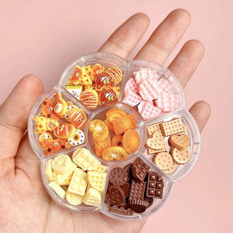 7-Grid Mixed Bow Pearl Nail Beauty Ornament Girl’s Style Mini Small Bow Tie Nail Material Package Box