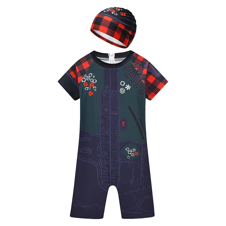 Kids Children Zombies 4: Dawn of the Vampires (2025) Zed Swimsuit Hat Set outfits Cosplay Halloween Costume