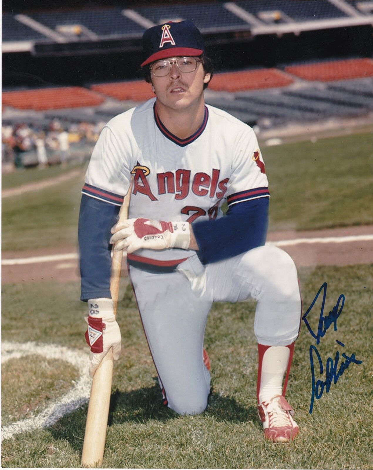 DAVE COLLINS CALIFORNIA ANGELS ACTION SIGNED 8x10