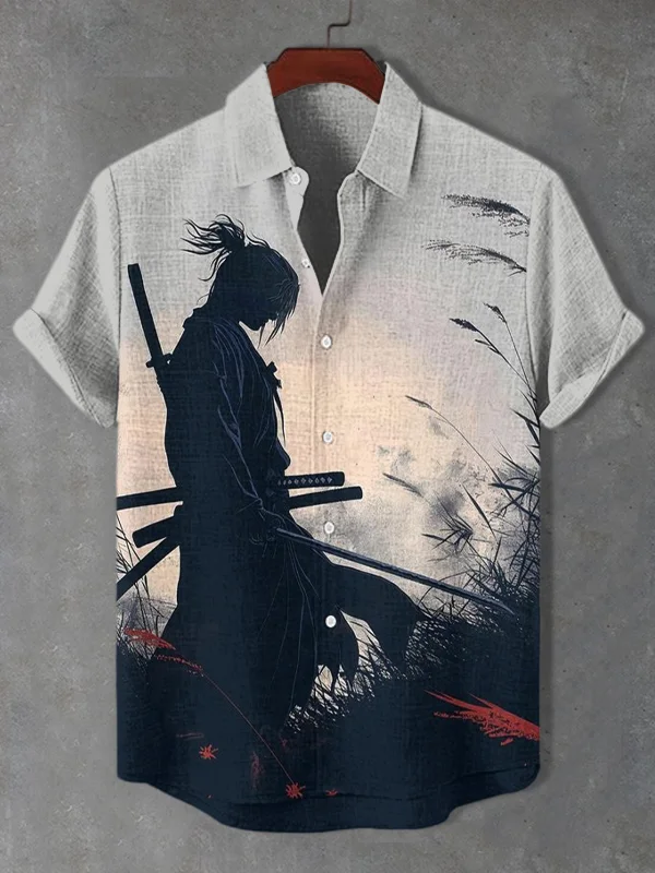 Men's Warrior In The Field Art Print Casual Shirt