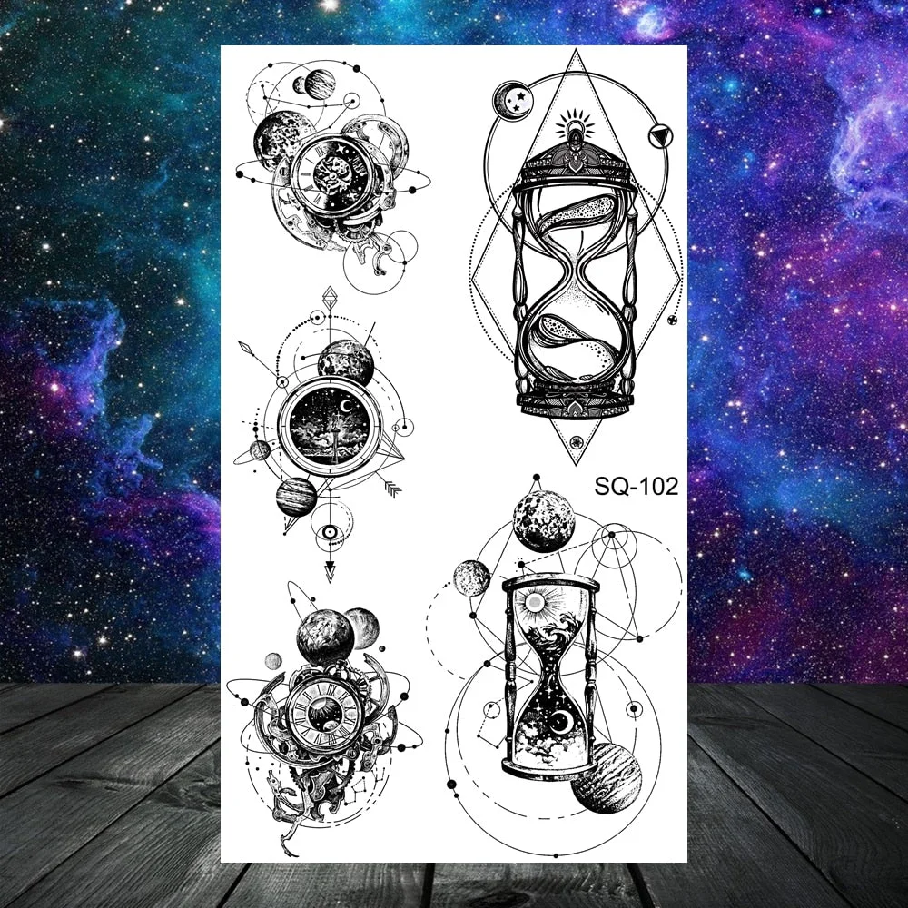 Small Skull Henna Feather Arrow Temporary Tattoos For Women Adult Kids Cross Scorpion Anchor Fake Tattoo Neck Arm Finger Tatoos