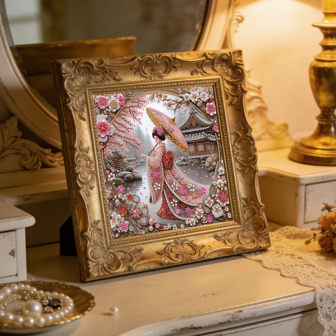 Japanese Beauty Special Shaped 5D DIY Partial Drill Diamond Painting Kit 30x30cm