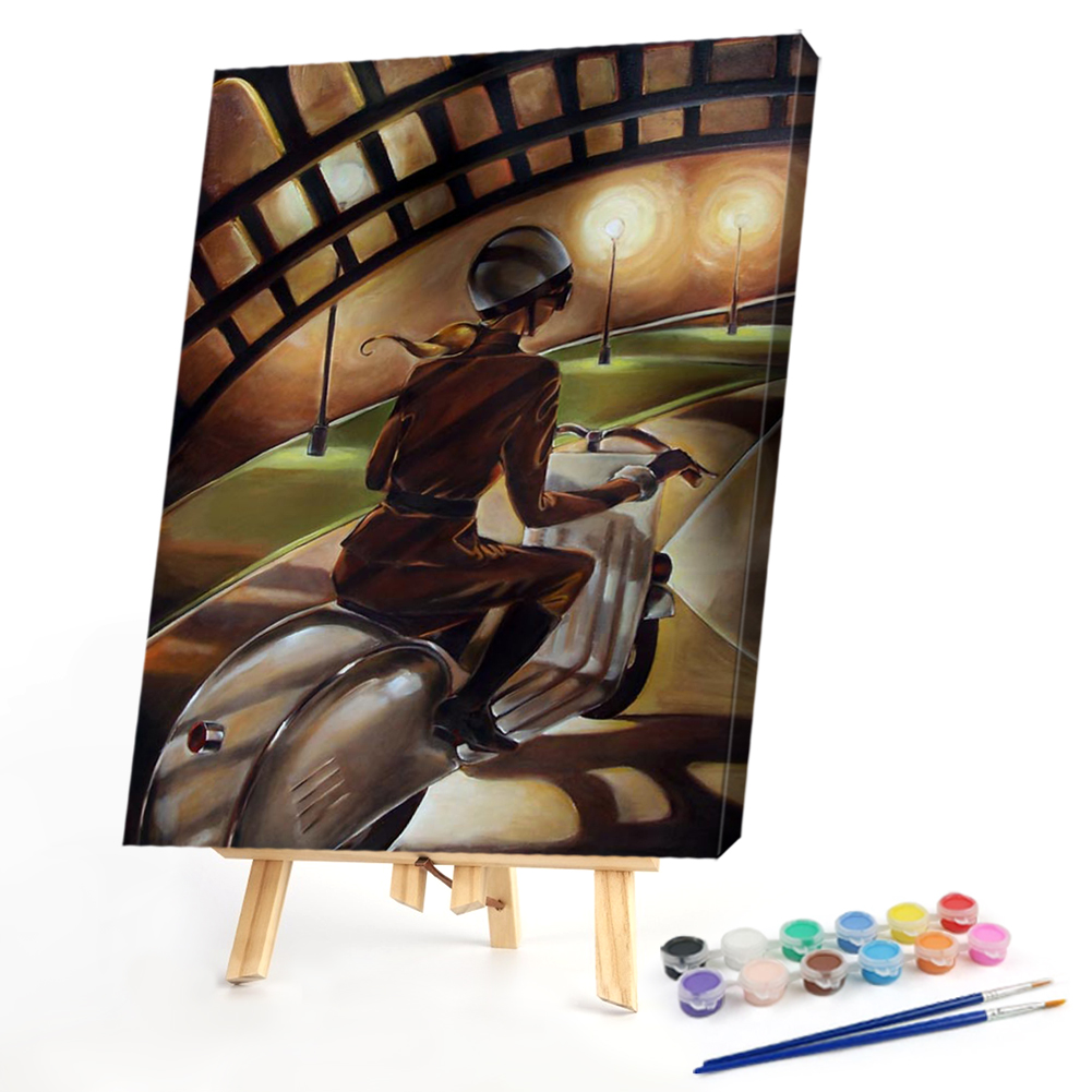 

40*50CM - Paint By Numbers - Girl Driving, 501 Original