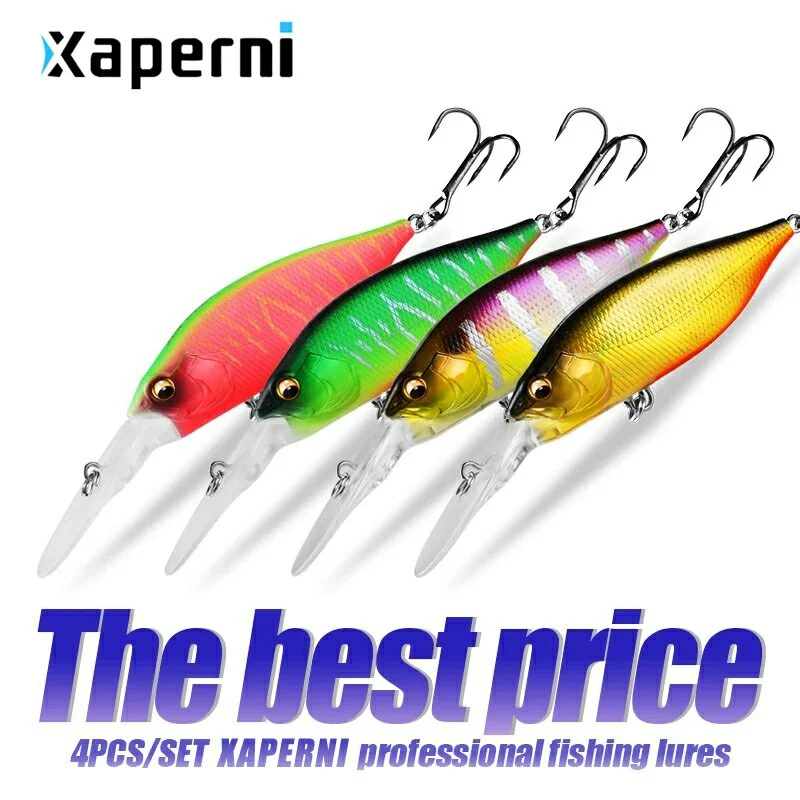 Xaperni Hot sales 4pcs/set 70mm 15g dive 3m magnet weight system New fishing lures minnow crank wobbler quality fishing tackle