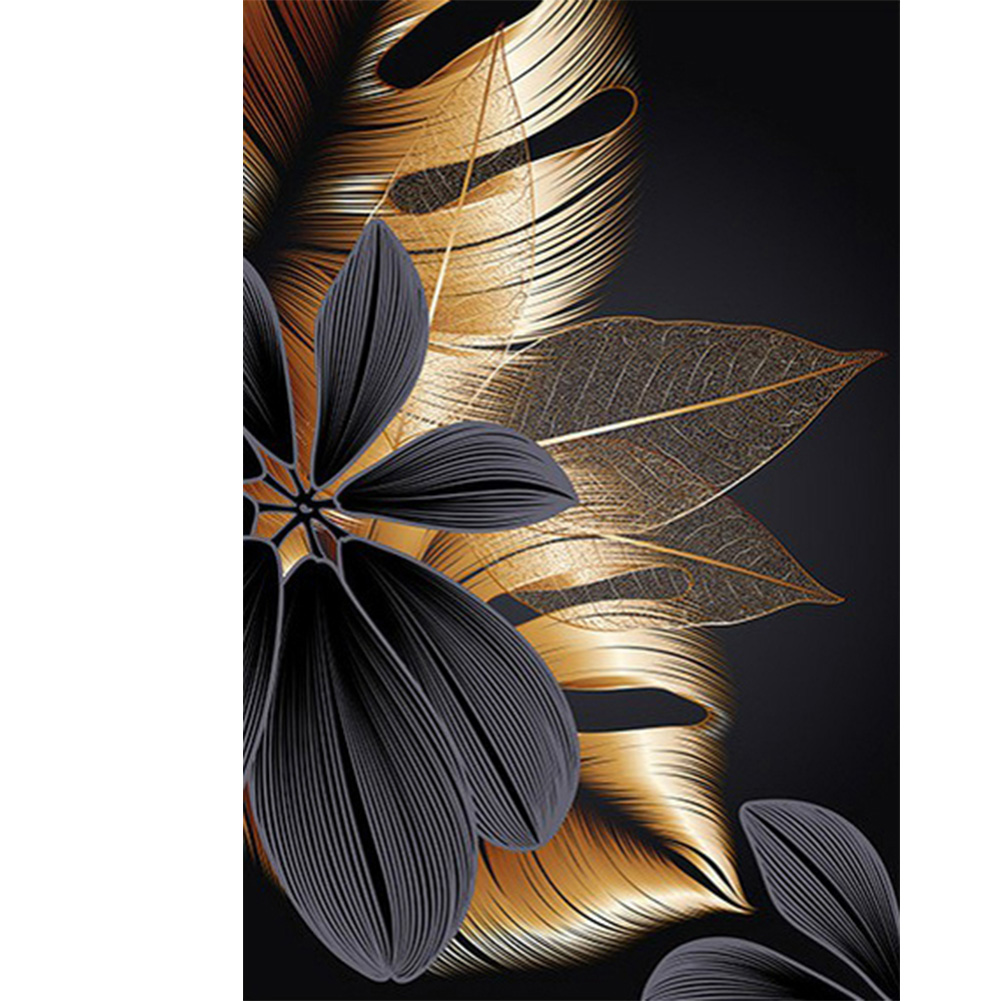 

Black Gold Flowers - Round Drill Diamond Painting - 40*60CM (Big Size), 501 Original