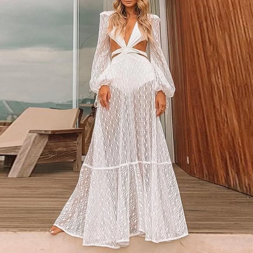 2021 Beach Dress Summer Floral Swimsuit Print Belt Bathing Suit Women Long Cover Up Off Shoulder Beachwear Bandeau Halt Swimsuit