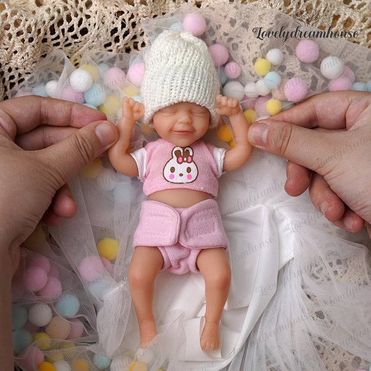 [Kids Reborn Gift] 6" Camille Handmade Soft Full Silicone Doll Miniature Baby Girl Rebornartdoll® Rebornartdoll®