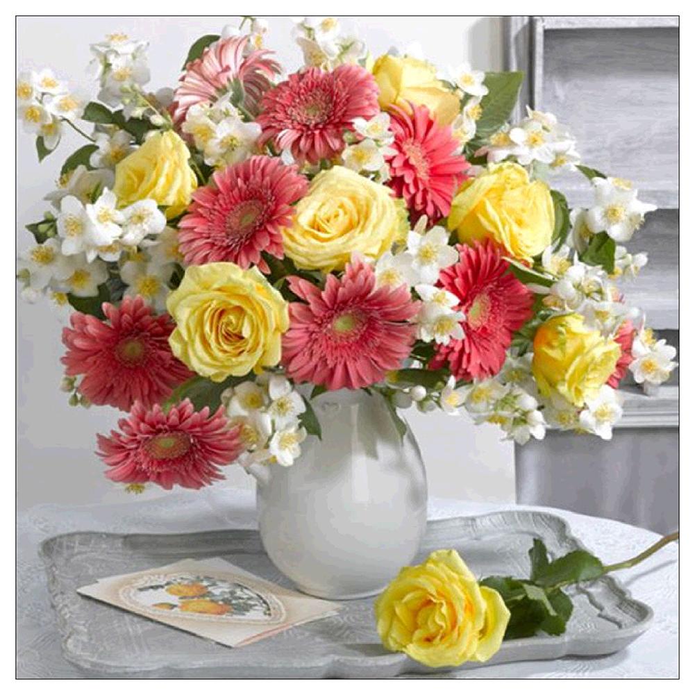 

25*25CM - Flower - Round Drill Diamond Painting, 501 Original
