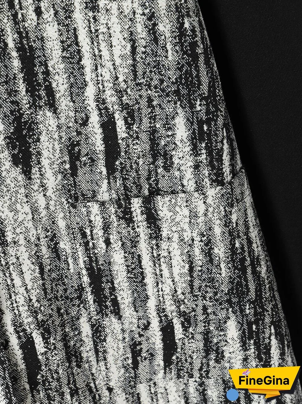 Vintage Print Pocket Button Lapel Long Sleeve Jacket