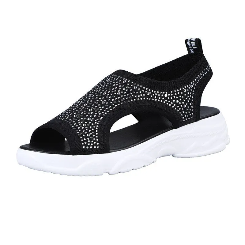 2021 Women Sandals Women Sport Shoes Sneakers  Thick Bottom Sneakers Vulcanized Shoes Non-slip Summer Ladies Sandals