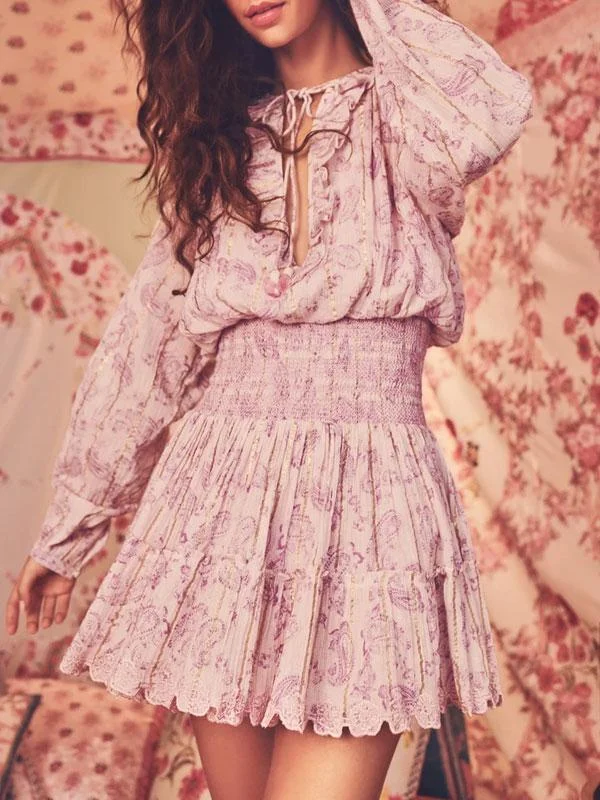 Long sleeve ruffle dress