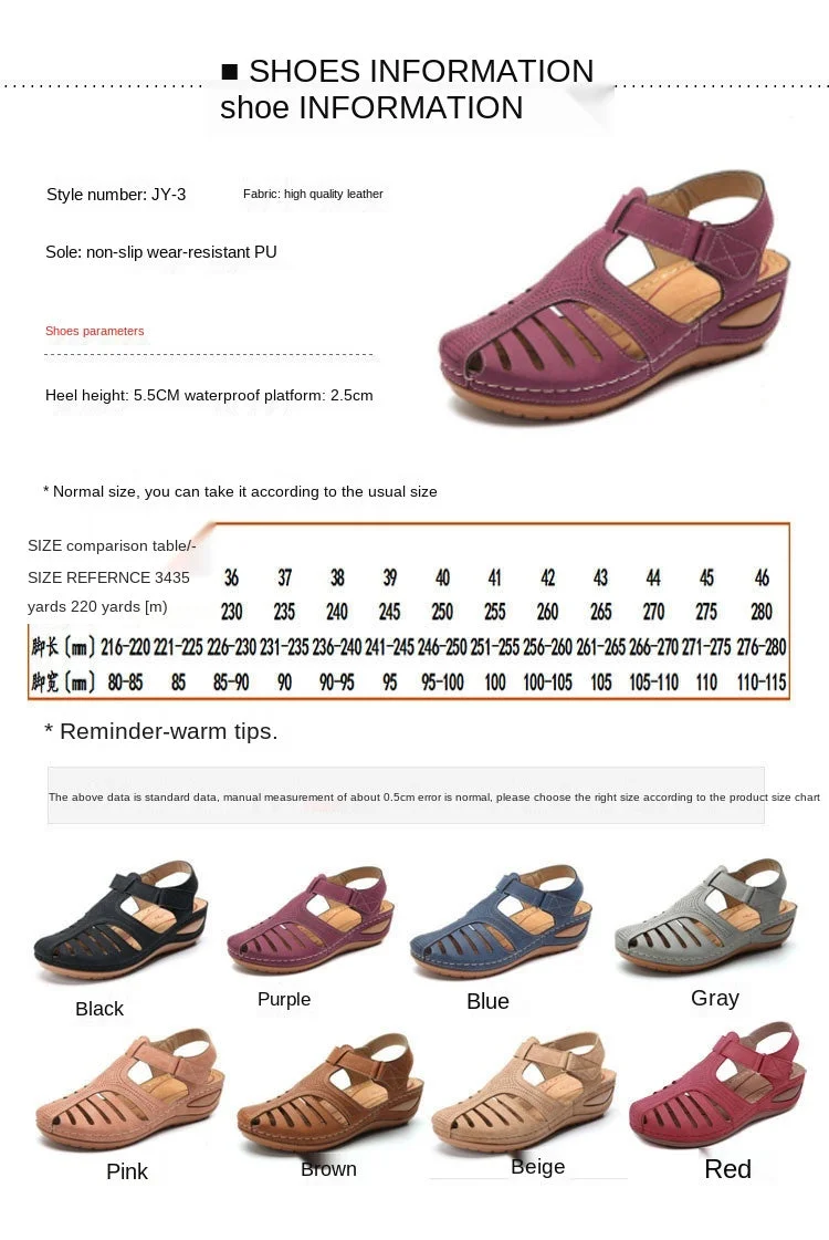 school supplies  Summer Style Women's Beach Sandals Round Head Slope Heel Comfortable Lightweight Sandals Women Casual Shoes Sandalias Mujer