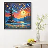 Diamond Painting-DIY Full Round Drill Lakeside Sunset