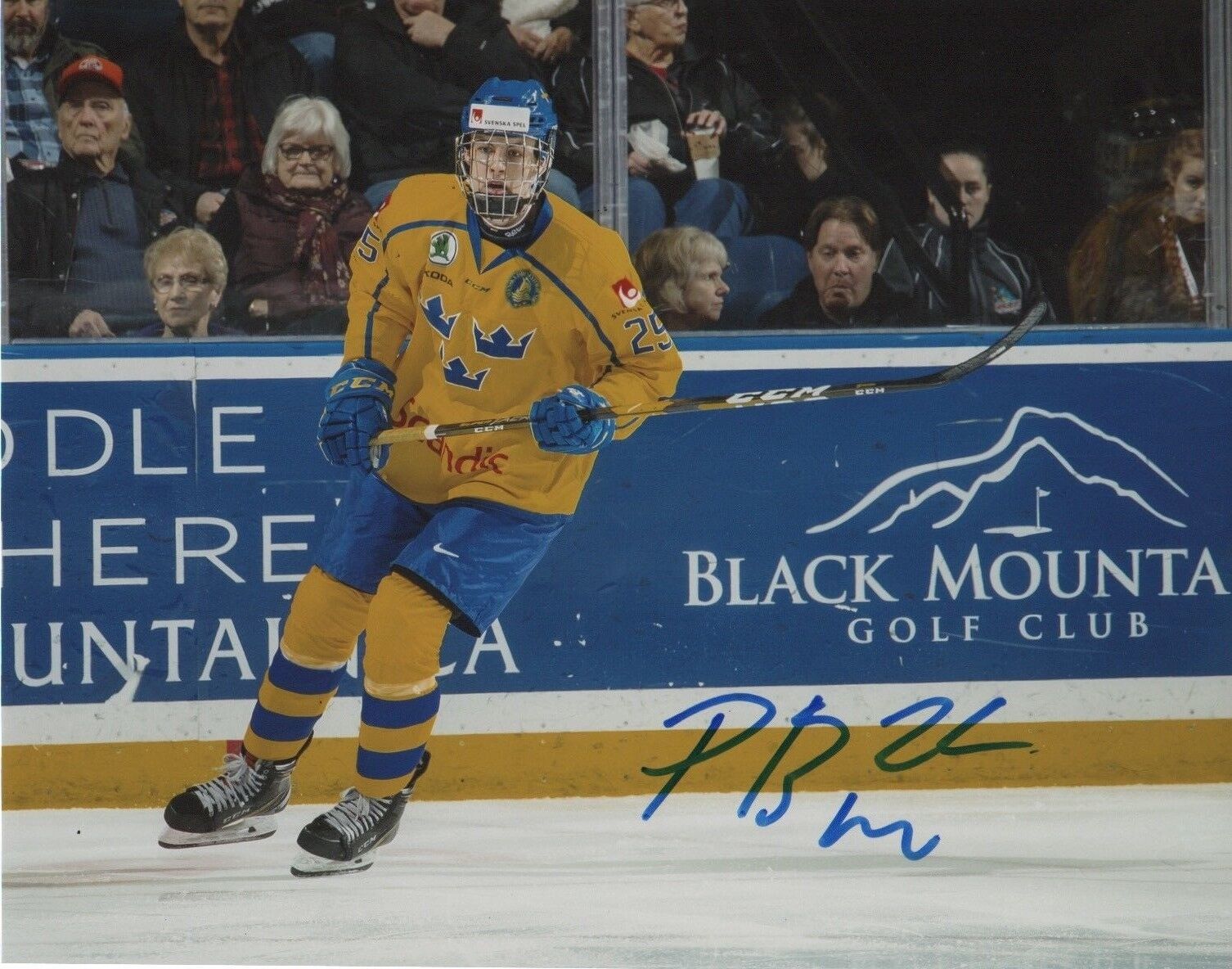 Team Sweden Philip Broberg Signed Autographed 8x10 IIHF Photo Poster painting COA #7