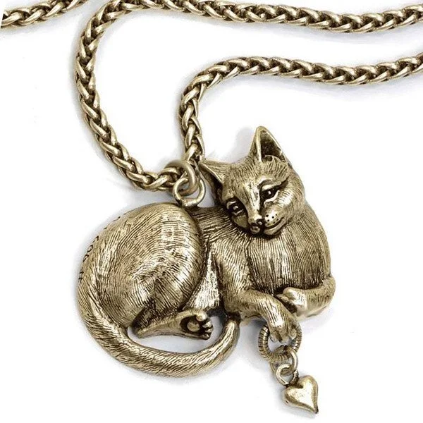 Vintage Cat Lady Necklace