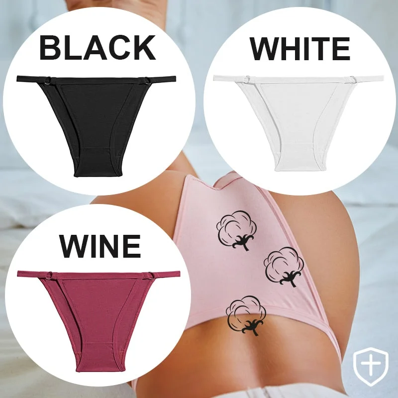 FINETOO 3PC/Set Women's Cotton Panties Underwear Metal Buckle Briefs M-2XL Female Underpant Low Waist Woman Sexy Panty Lingerie