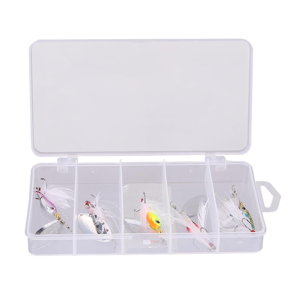 

5pcs/pack Mixed 3 Treble Hooks Rotating Sequins Sinking Fishing Baits Set, 501 Original
