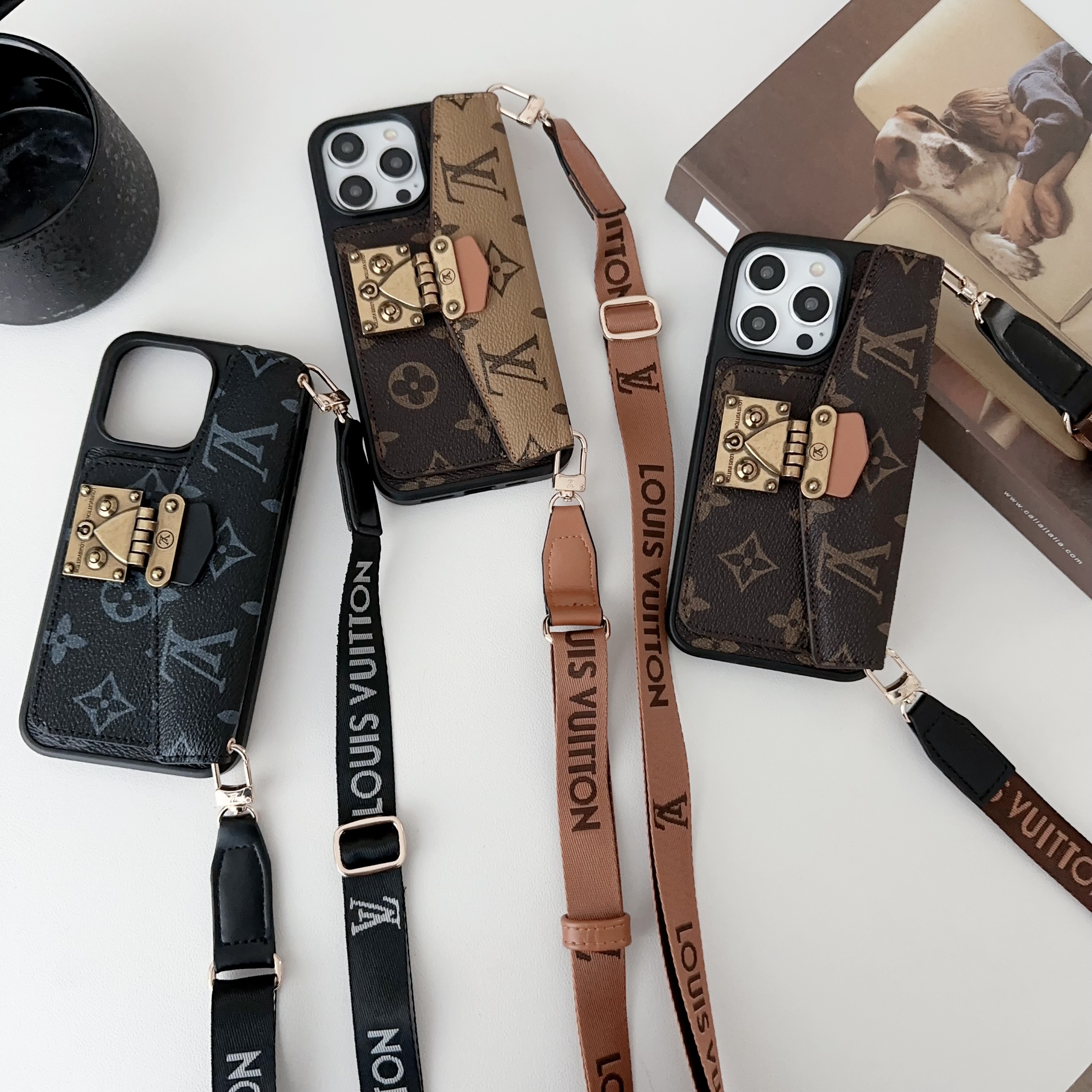 LV new petite malle women fashion messenger bag apple iPhone leather cases