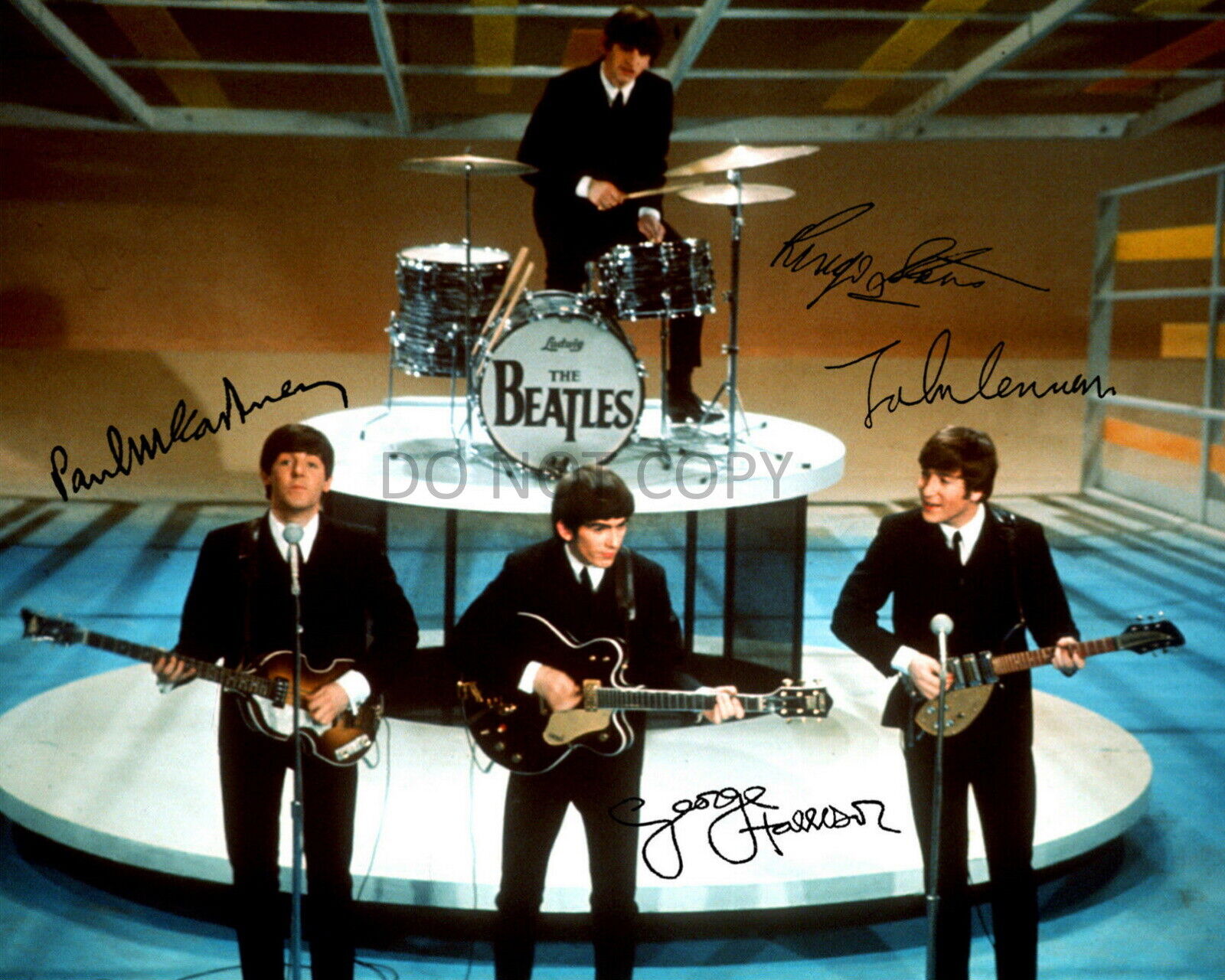 The Beatles Autographed Signed 8x10 Photo Poster painting Lennon McCartney Harrison Star REPRINT