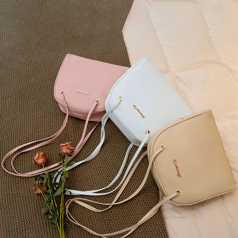 Women’s Medium Pu Leather Solid Color Basic Classic Style Square Zipper Crossbody Bag