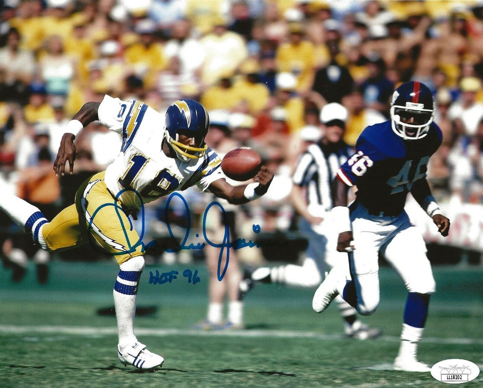 Charlie Joiner signed San Diego Chargers 8x10 Photo Poster painting W/ HOF Inscription 6 JSA