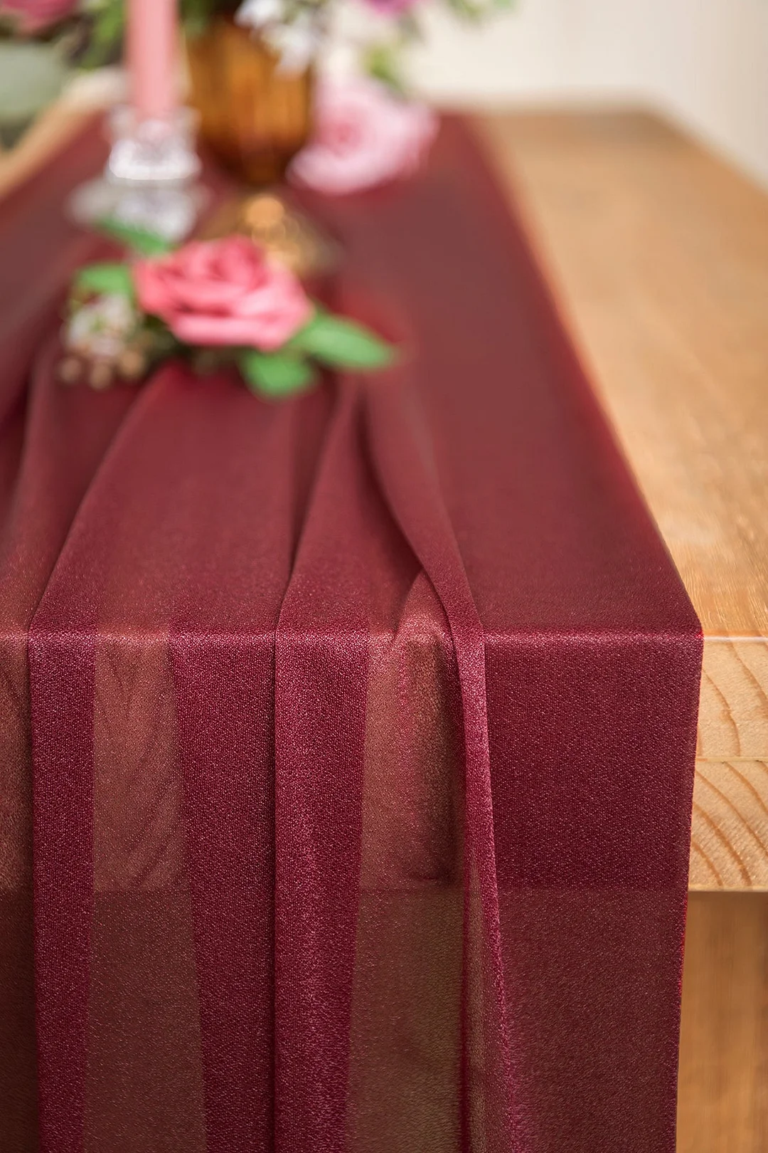 Romantic Sheer Table Runner 29" w x 10ft/14ft - 13 Colors