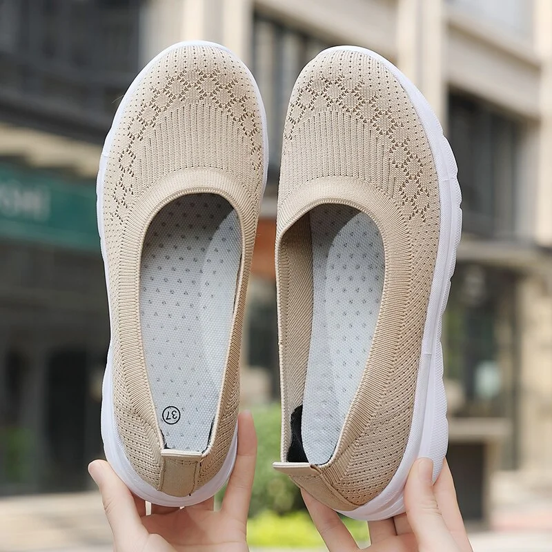 Qengg Women Shoes Women Flats Shoes 2020 Breathe Soft Color Slip On Flat Shoes Ballet Flats Comfortable Ladies Shoe Mesh Zapatos Mujer