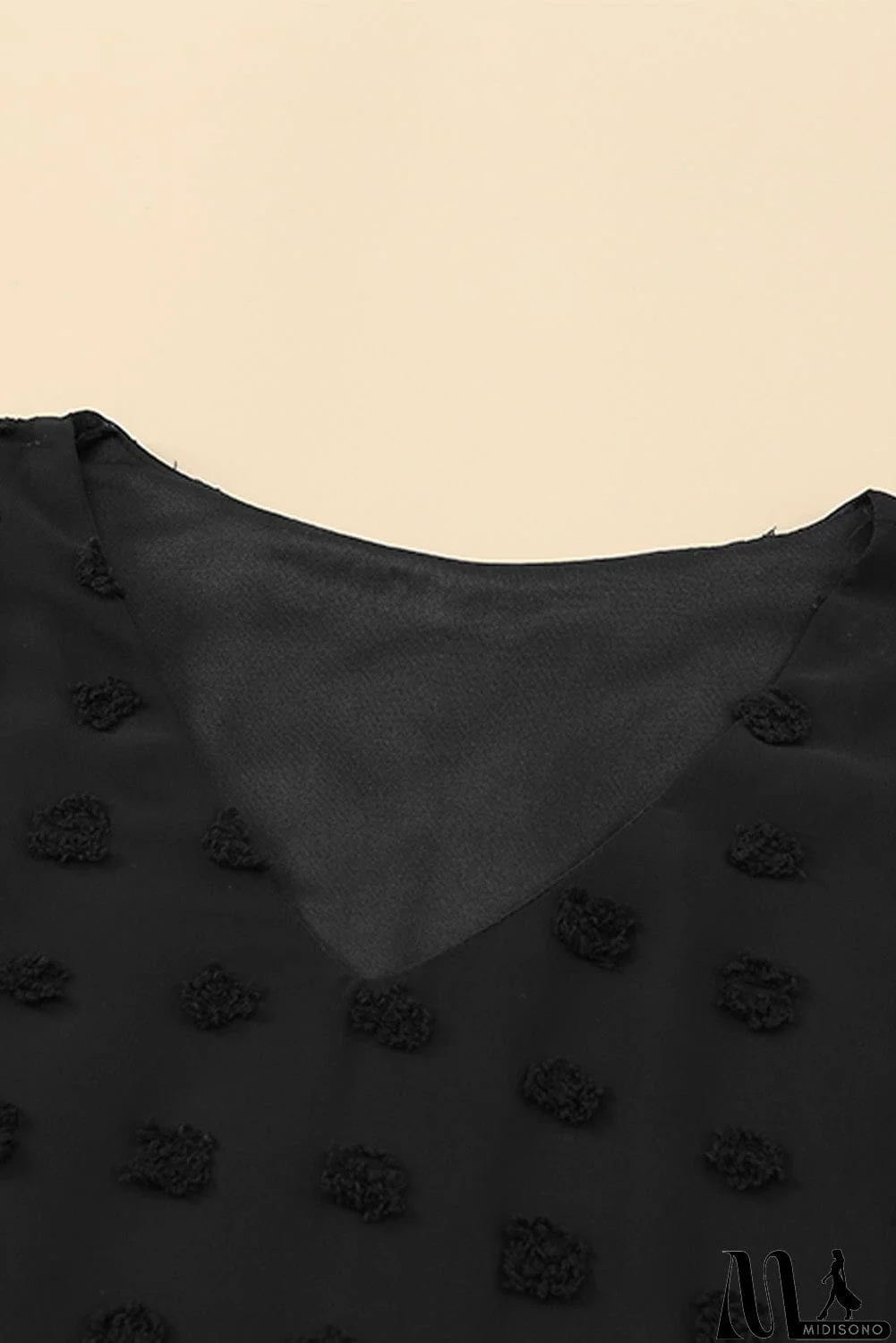 MidiSono - Swiss Dot Bubble Sleeve Blouse