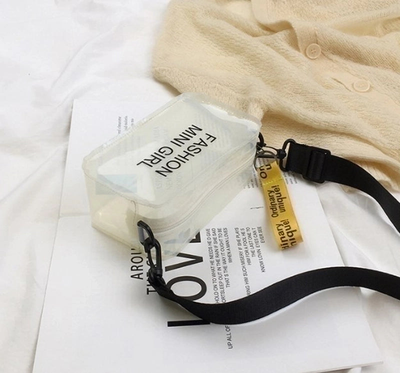 Women’s Small PVC Letter Sports Zipper Crossbody Bag