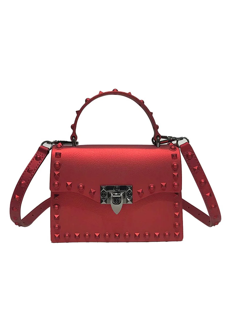 Lady Handbag Women Solid Rivet Flap Fashion Messenger Bag