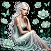 Special Shape Rhinestone Diamond Painting Kit Partial Drill(Lotus Lady)