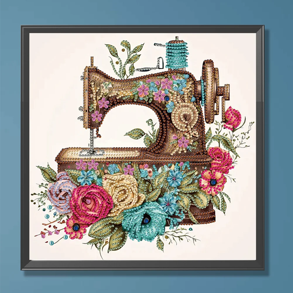 Diamond Painting - Partial Special Shaped Drill - Sewing Machine(Canvas|30*30cm)