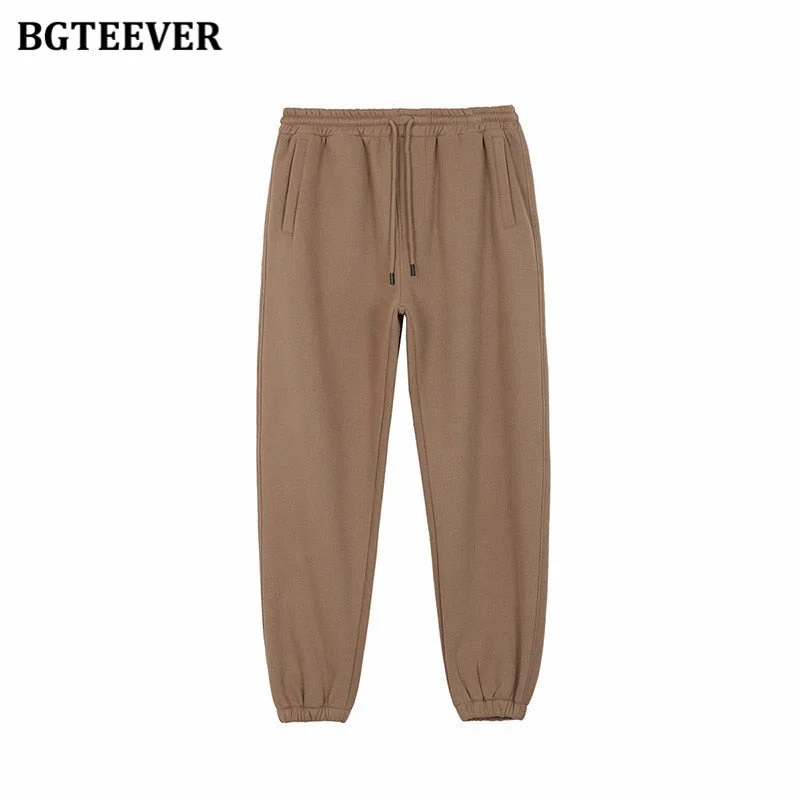 BGTEEVER Winter Thicken Fleece Women Couple Sweatshirt Cotton Oversized Hoodies Sweatshirts Female Warm Pullovers Jacket