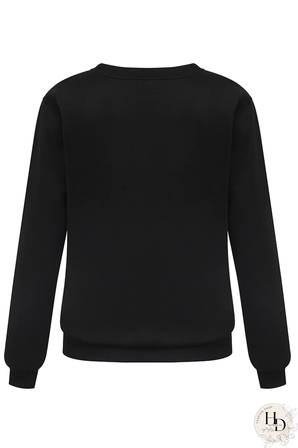 Black Fashion Casual Print Split Joint O Neck Tops