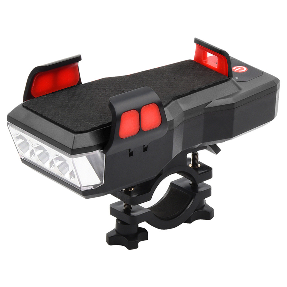 Waterproof Bike Flash LED Bicycle Front Phone Stand Horn Light от Cesdeals WW