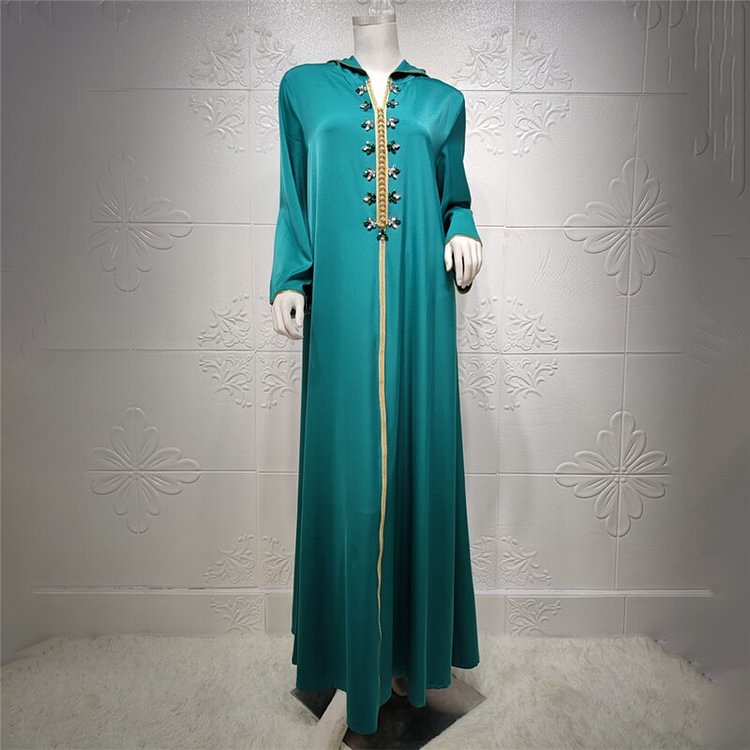 African Americans fashion QFY Elegant Lady Islamic Clothing Abaya Dubai Turkey Muslim Hooded Dress Women Moroccan Caftan 2021 Eid Mubarak Djellaba Femme Ankara Style QueenFunky
