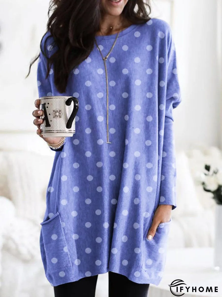 Round Neck Long Sleeve Tunic T-Shirt | IFYHOME