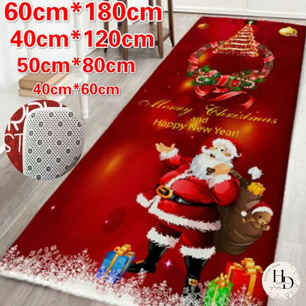 4 Sizes Christmas Non Slip Entrance Door Bathroom Mat Indoor Carpet Doormat Decor Carpet