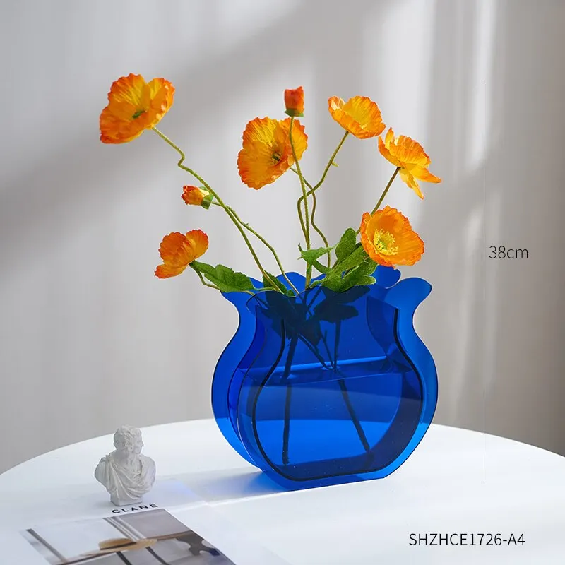 Nordic Decoration Home Acrylic Vase Table Decoration Living Room Terrarium Transparent Flower Arrangement Decorative Vases Gifts