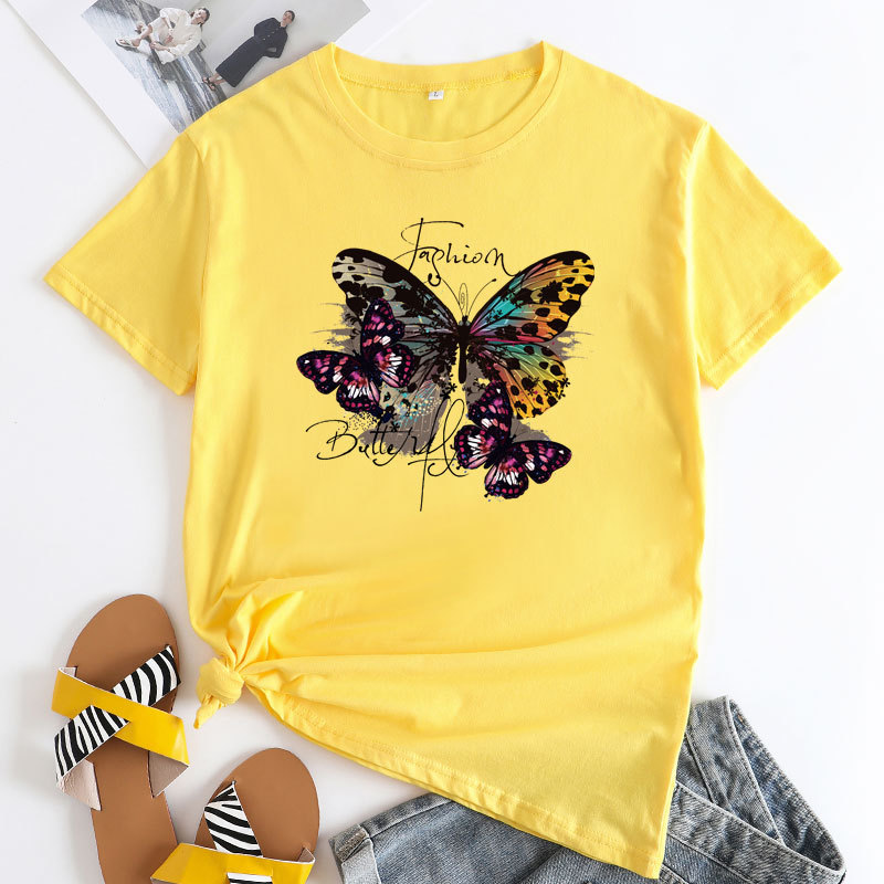 Fashion Butterfly Women's Cotton T-Shirt | ARKGET