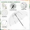 52 Inch Large Clear Bubble Umbrella Bulk with Classic Hook Handle Decorative Clear Wedding Dome Umbrella with Thank You Tags and Rope Guest Souvenirs for Wedding Party Bridal Favors